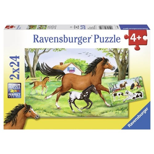 Puzzle Ravensburger Lumea Cailor, 2x24 piese