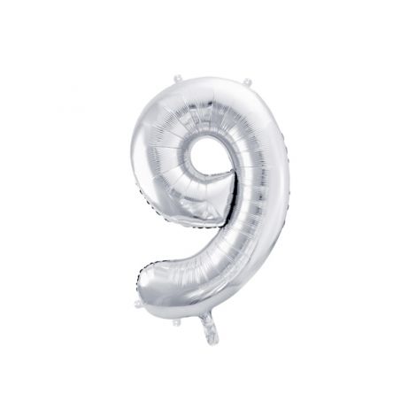 Balon Cifra 9 Argintiu Party Deco 86cm