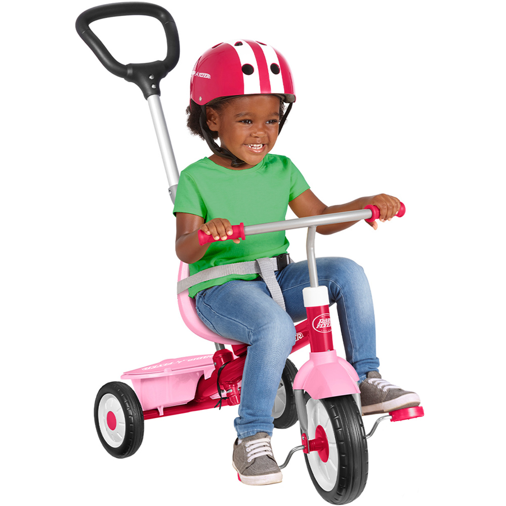 Tricicleta Radio Flyer 3-în-1 Roz, Maner Ajustabil - imagine 2
