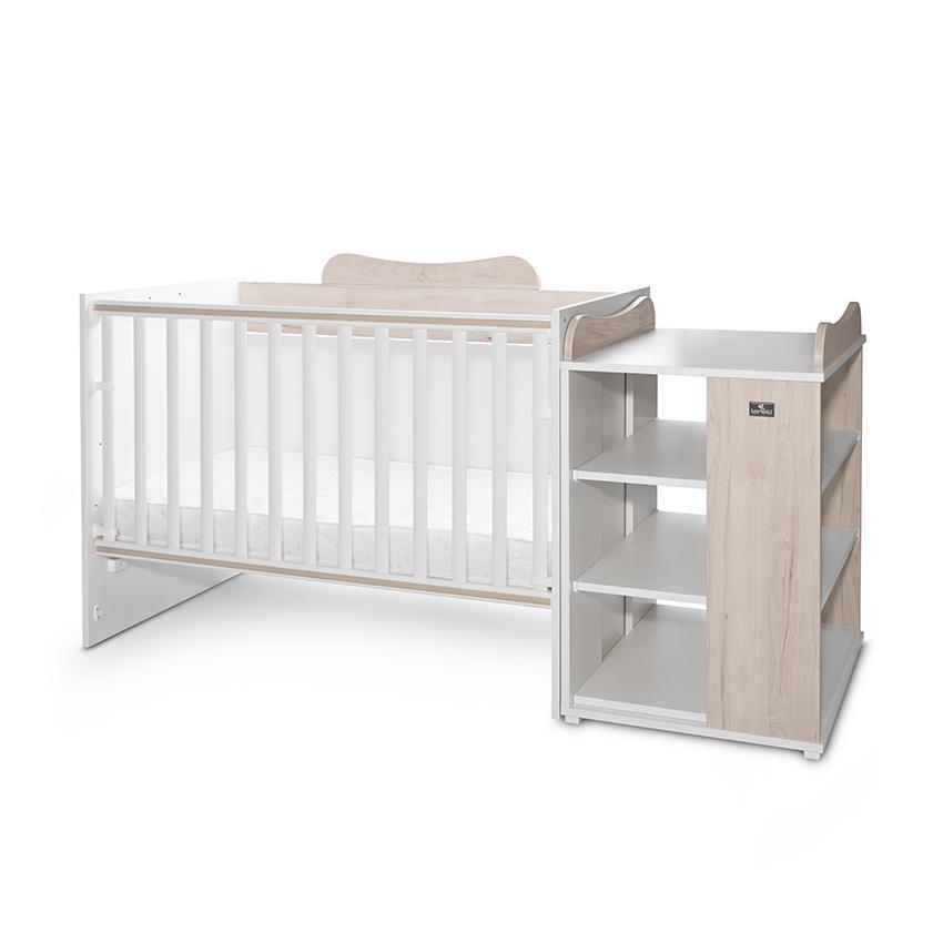 Patut modular Lorelli, 5 configurari - Alb & Stejar - imagine 6