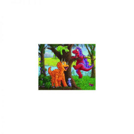 Puzzle Dinozauri la Râu, 2x24 piese, Ravensburger - imagine 3