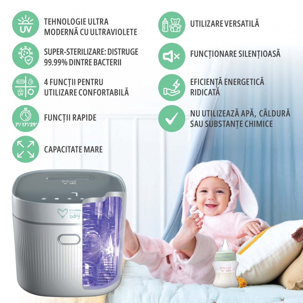 Sterilizator UV 4-in-1 Easycare Baby cu Uscător - imagine 2