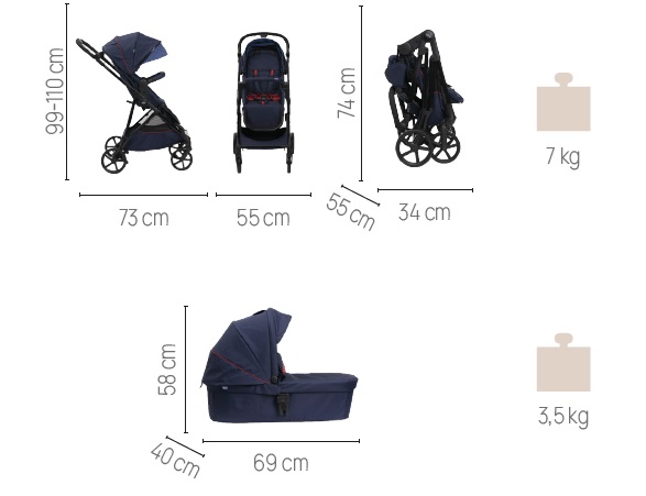 Chicco Seety 3 in 1 - Carucior versatil Boston Grey