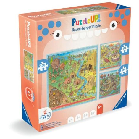Puzzle Up Istorie 3 în 1, Ravensburger | 100-144 piese - imagine 2