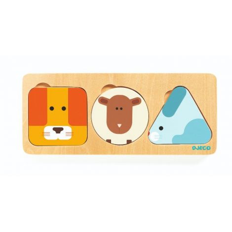 Anima Basic Djeco - Puzzle Educativ Lemn 1 An+ - imagine 3