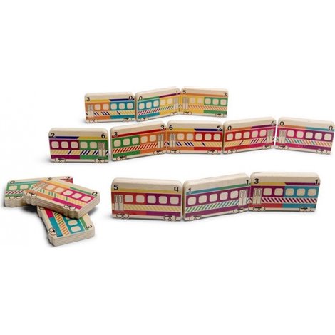 Domino Trenulet Bs Toys Lemn, 3+ Ani - imagine 2