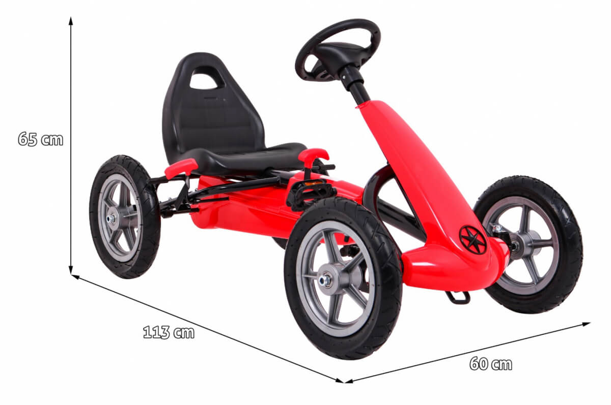 Kart cu pedale STAR AIR Rosu | Jucarii Active - imagine 2