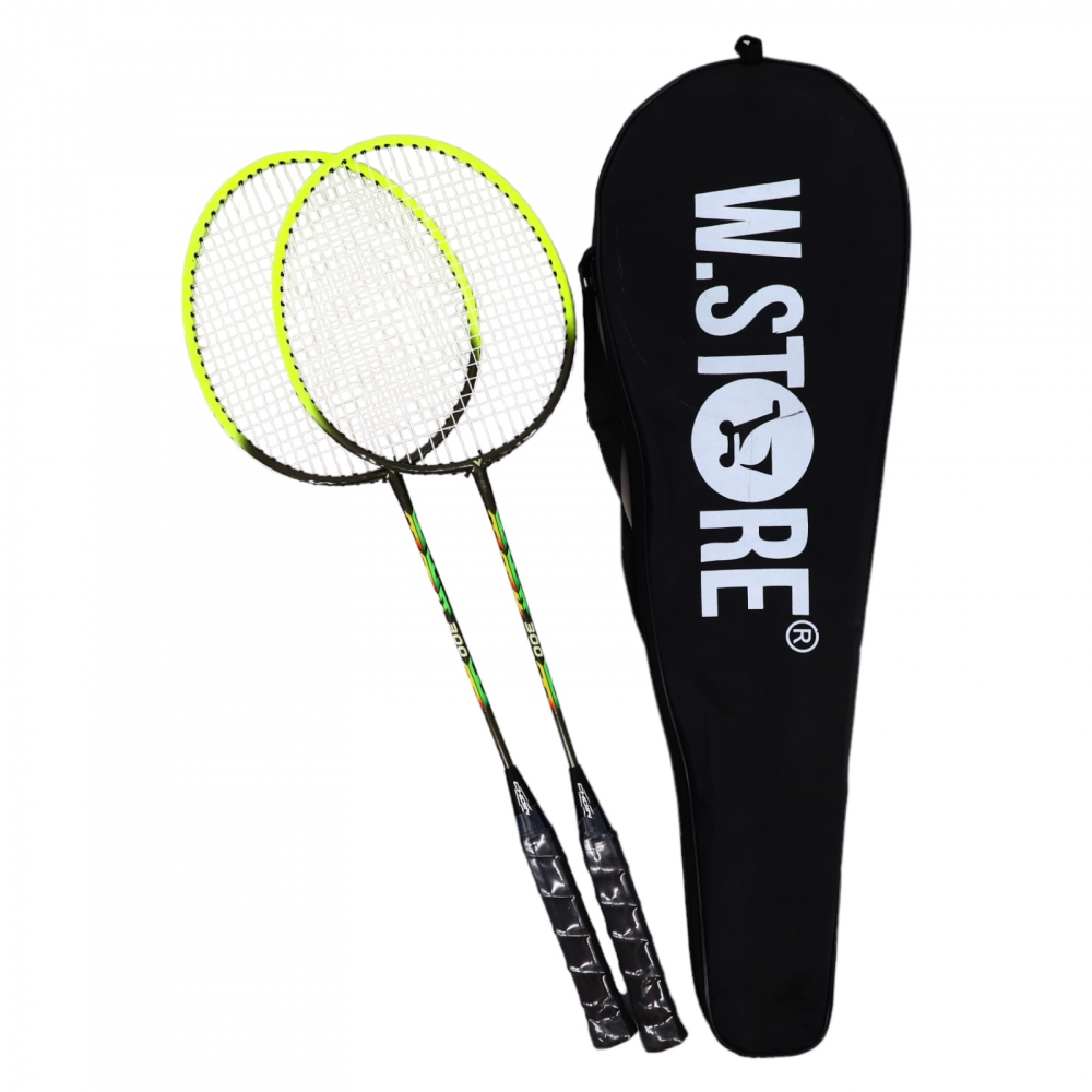 Set 2 Rachete Badminton Amacs cu Husă Verde