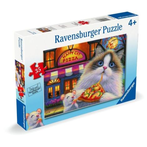 Puzzle Pisica Pizza Ravensburger 35 Piese - imagine 2