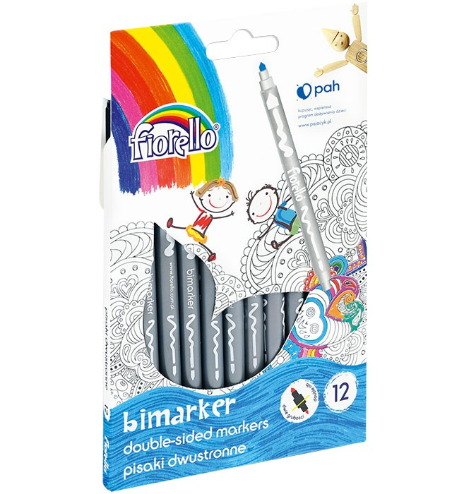 Set Carioci 12 Culori Fiorello Bimarker, 2 Capete