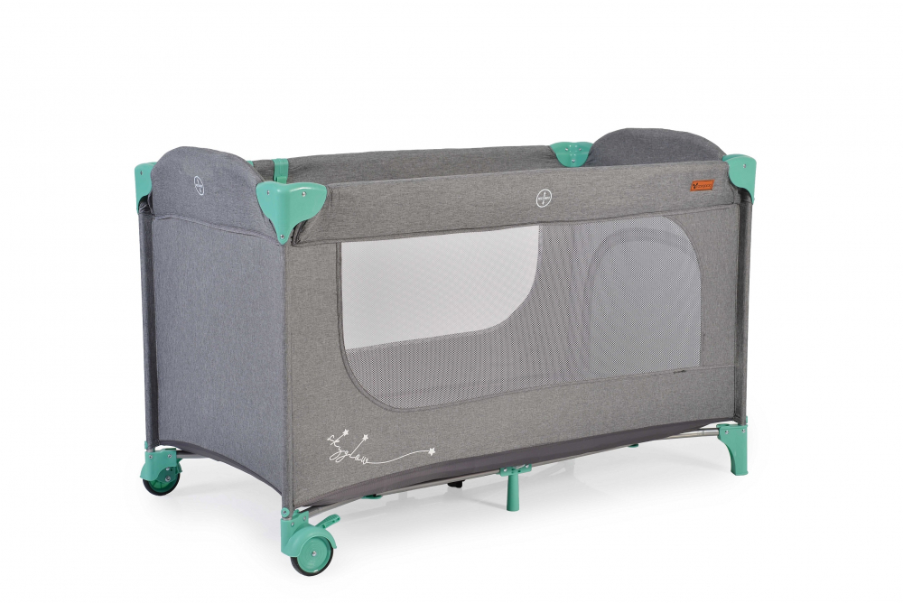 Pătuț Cangaroo SkyGlow 2in1, Pliabil, Mint - imagine 5