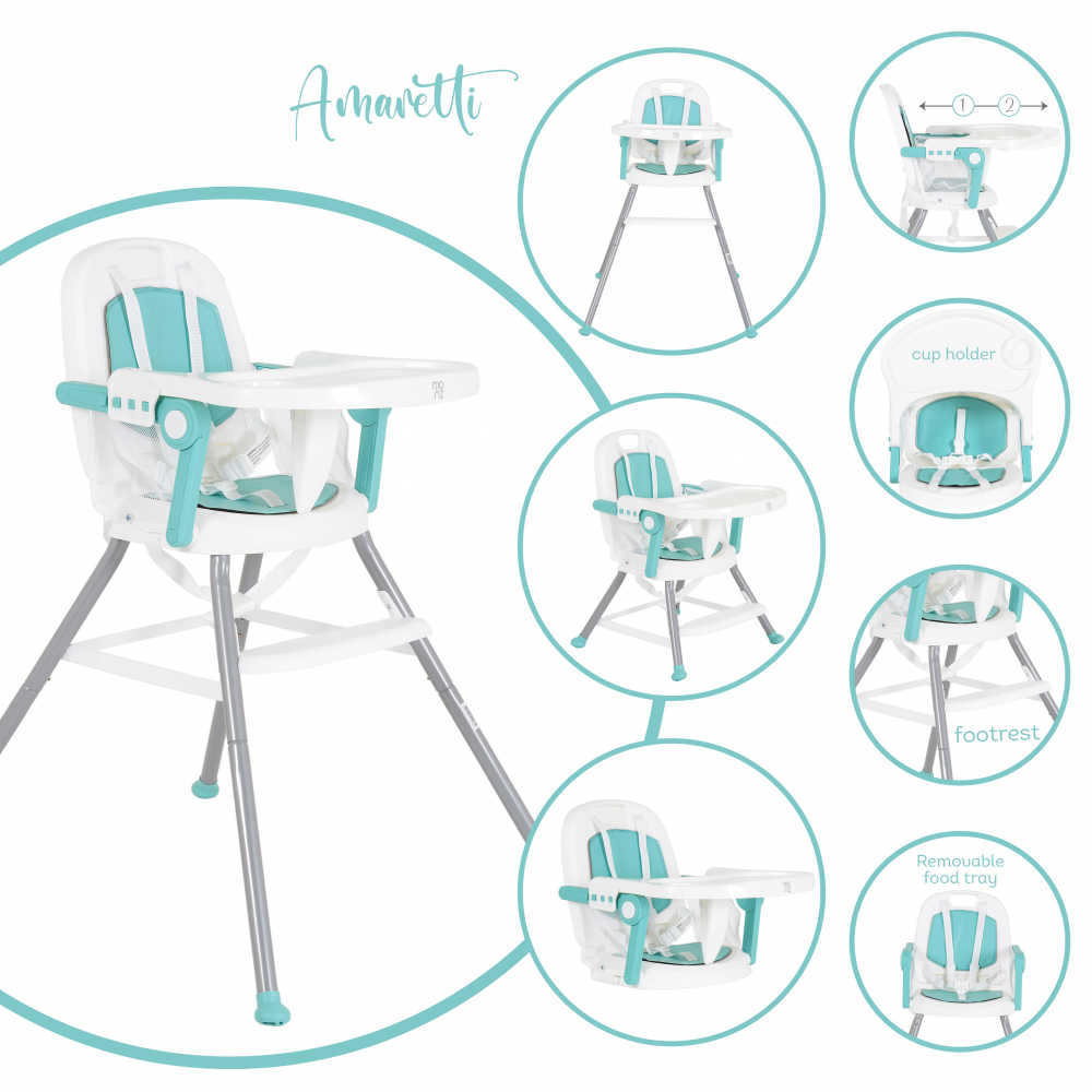 Scaun de masa 2in1 Moni Amaretti Mint