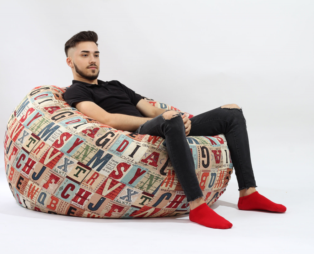 Fotoliu Pufrelax King Size Memory Mix Scrabble - imagine 3