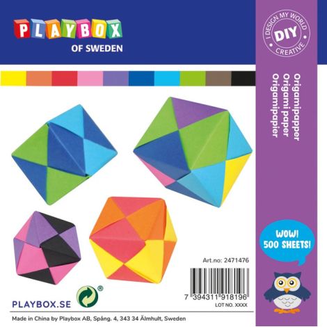 Set 500 coli origami Playbox - 10 culori