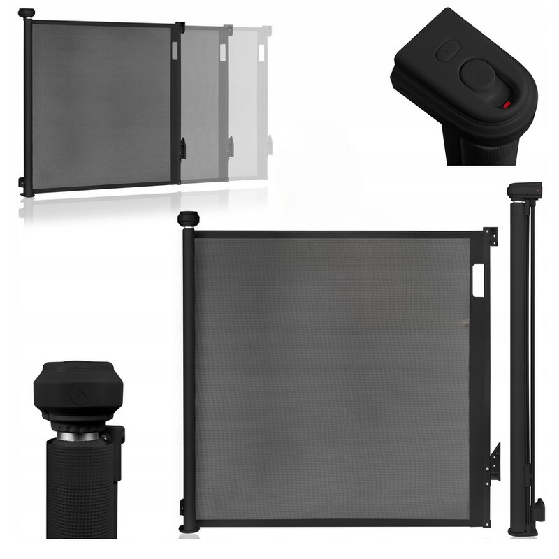 Poarta Siguranta Lionelo Thea, 80x140 cm, Negru - imagine 3