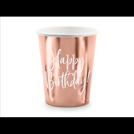 Pahare Happy Birthday Rose Gold Party Deco