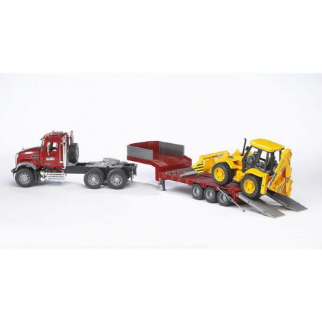 Bruder Camion Mack Granite cu Buldoexcavator JCB 4CX - imagine 2