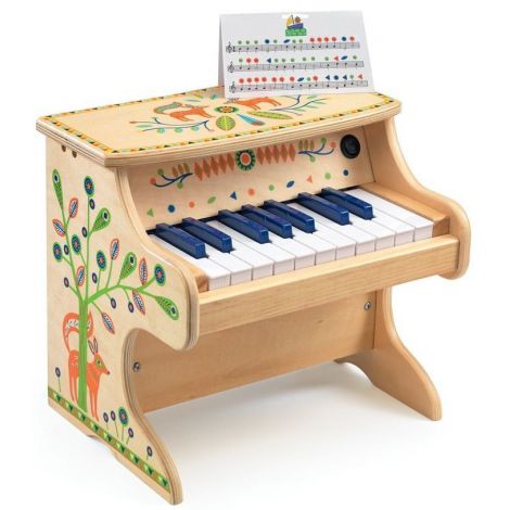 Pian Electronic Djeco Animambo, 18 Note, Lemn