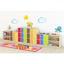 Set rafturi colorate Moje Bambino, mobilier grădiniță - imagine 2