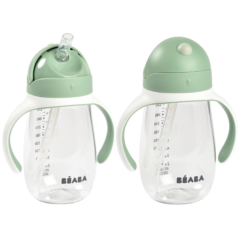 Cana cu pai Tritan Beaba 300 ml Sage Green