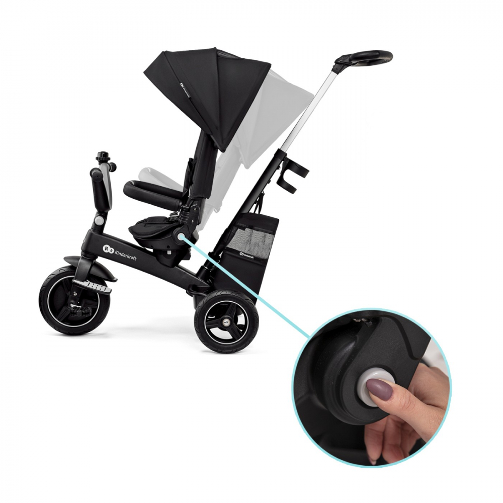 Tricicleta Kinderkraft Easytwist Black, de la 9 luni