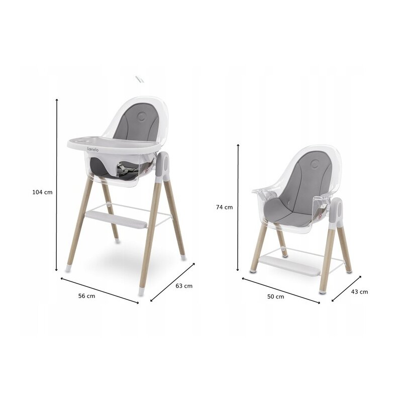 Scaun Masa Evolutiv Lionelo Maya, 3 Pozitii, Alb