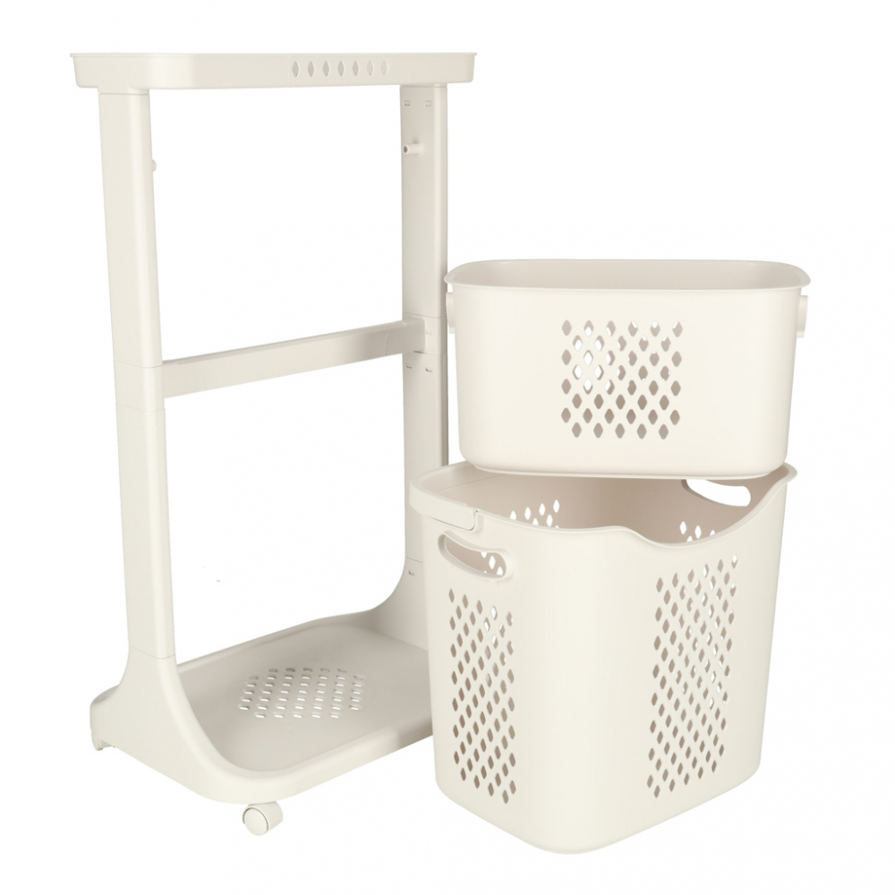 Organizator pe roti 2 cosuri Ikonka White - imagine 6