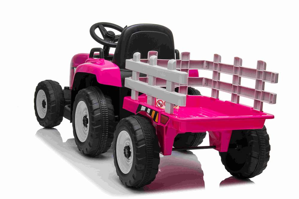 Tractor Electric 12V Nichiduta Farmer Pink cu Remorcă - imagine 9