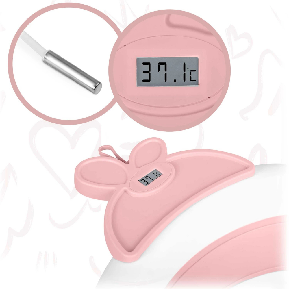 Cădiță Pliabilă Ricokids Butterfly Pink cu Termometru - imagine 4