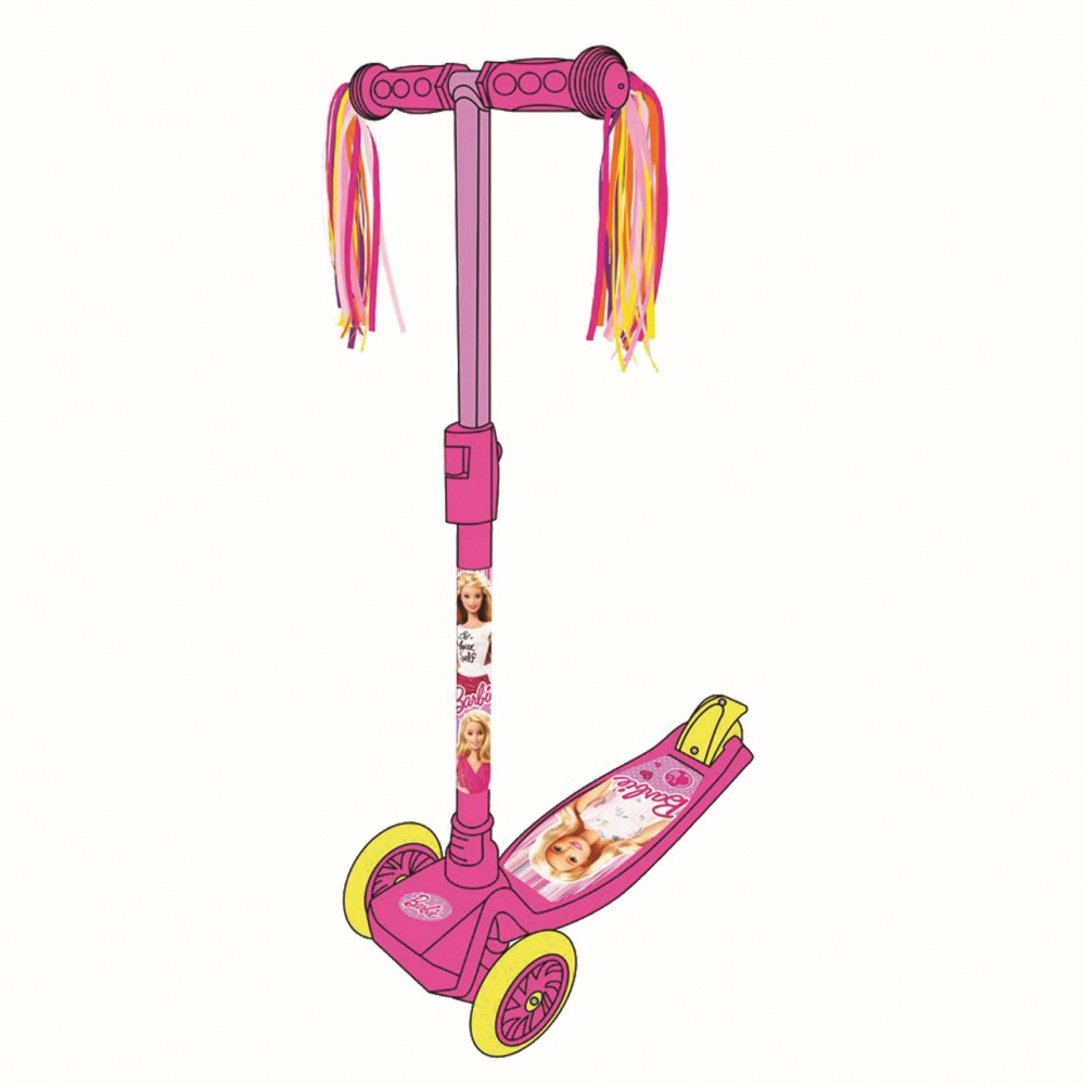 Trotineta 3 roti Barbie cu ghiozdan As - imagine 5