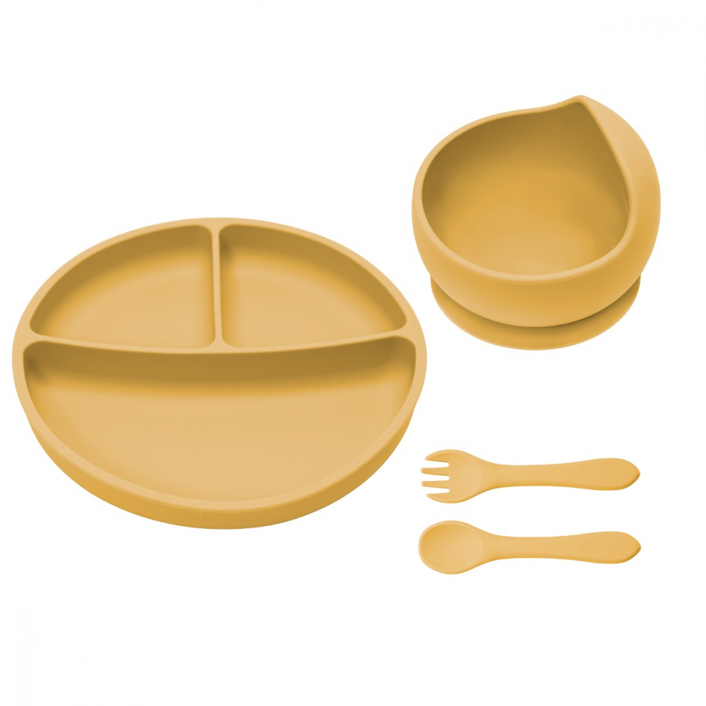 Set Diversificare AppeKids Silicon Basic Honey, 4 Piese - imagine 6