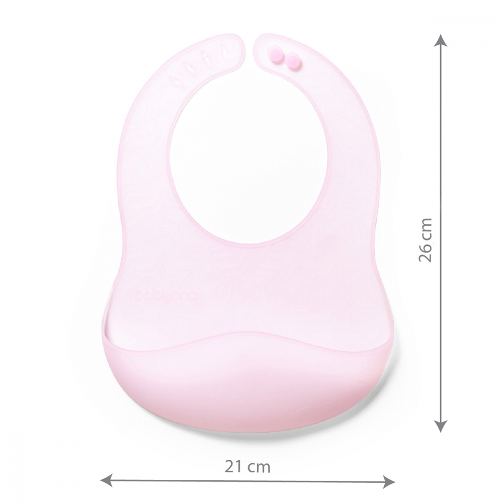 Babyono Baveta silicon roz impermeabila - imagine 6
