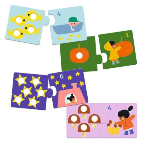 Puzzle Duo Primele Numere Djeco | Învață prin Tactil - imagine 2