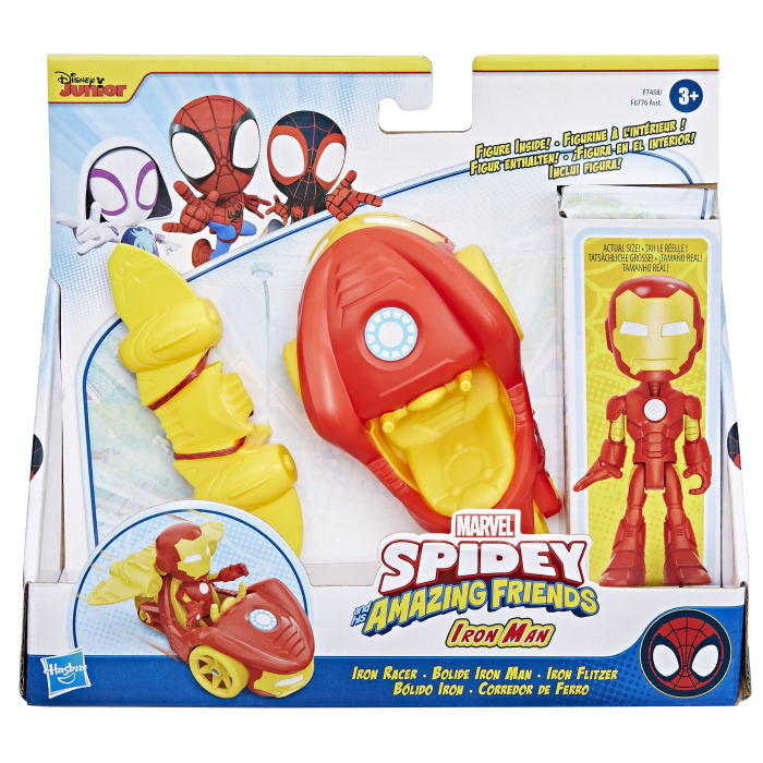 Spider-Man Set cu Mașinuță, Figurină și Iron Man