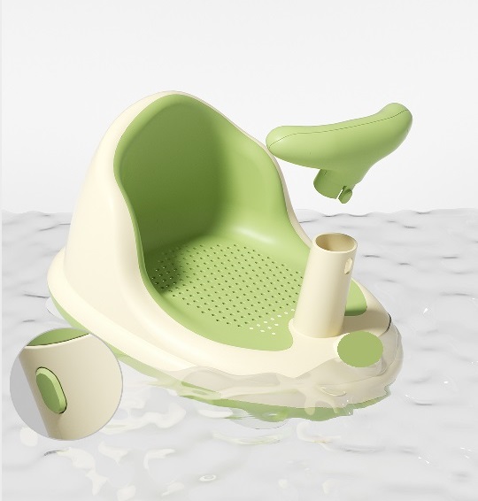 Scaunel baie Little Mom Green, ergonomic si sigur - imagine 4