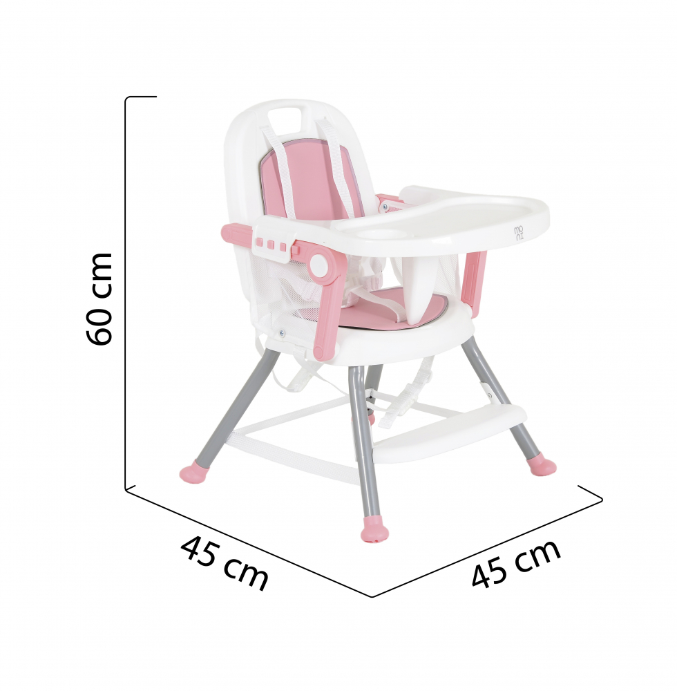 Scaun de masa 2in1 Moni Amaretti Pink, Transformabil - imagine 3