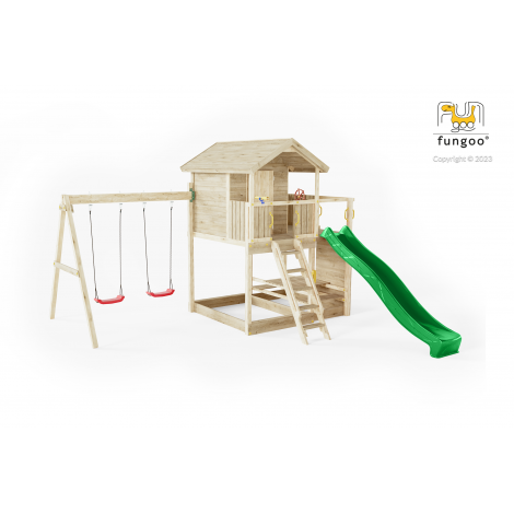 Fungoo Moonlight - Complex Joaca Lemn cu Casa si Leagane - imagine 5