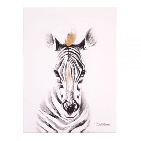 Tablou Zebra Childhome 30x40cm cu Detalii Aurii
