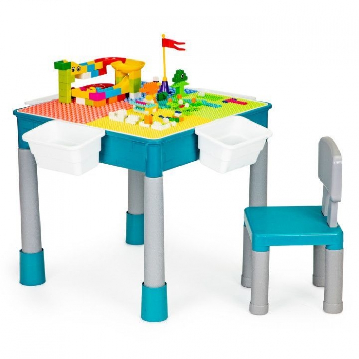 Masuta de joaca Ecotoys cu depozitare si scaun - imagine 4
