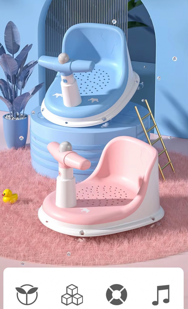 Little Mom Scaun Baie Copii Baby Crown Blue - imagine 6