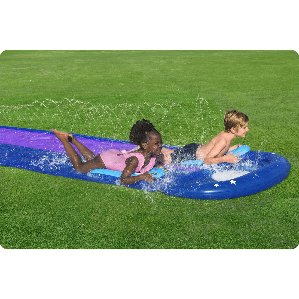 Tobogan Apa Bestway 2 Piste, 488 cm, Fun Aqua - imagine 7
