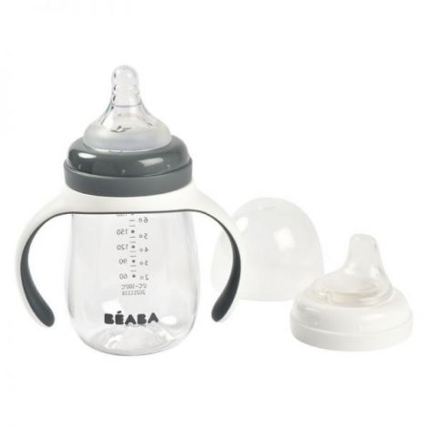 Biberon 2in1 Beaba Tritan 210ml Mineral Grey