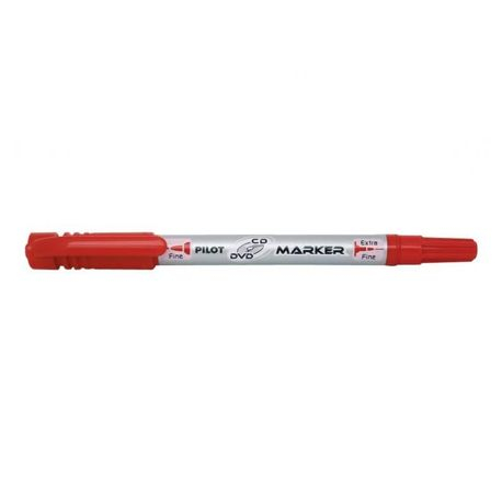 Marker Pilot Twin 0.7mm CD/DVD, Negru și Roșu