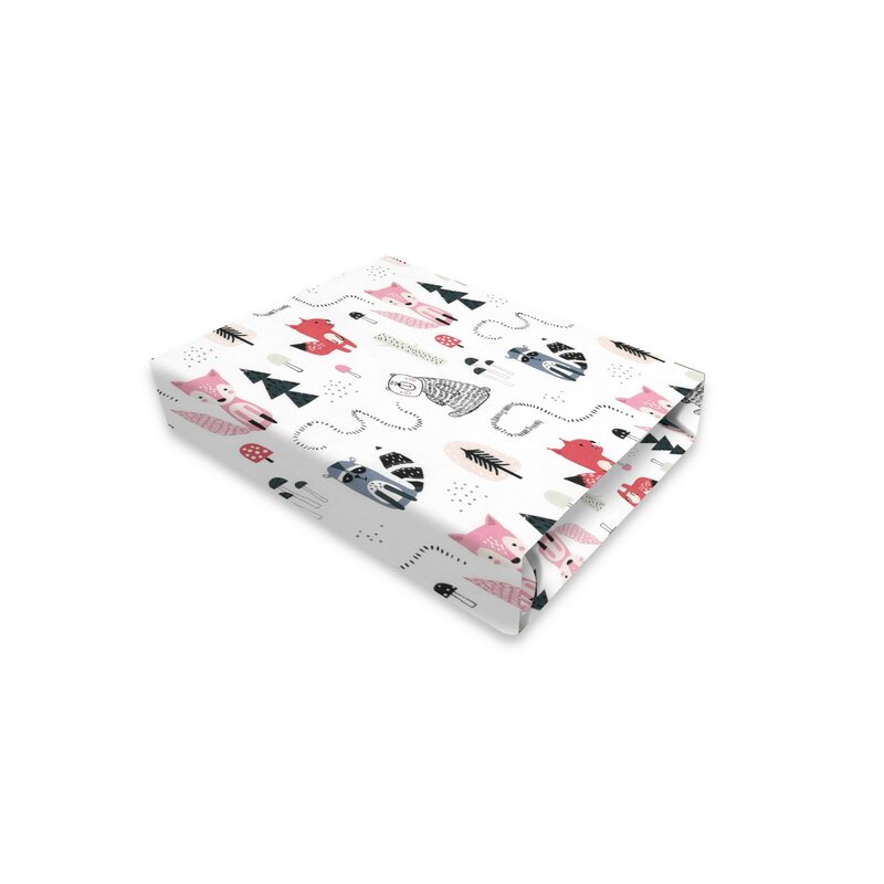 Cearceaf MimiNu Co-Sleeper Fox, Bumbac, 83x50 cm - imagine 2