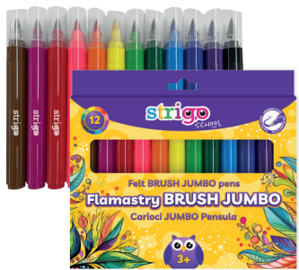 Set 12 Carioci Strigo Jumbo cu Vârf Pensulă
