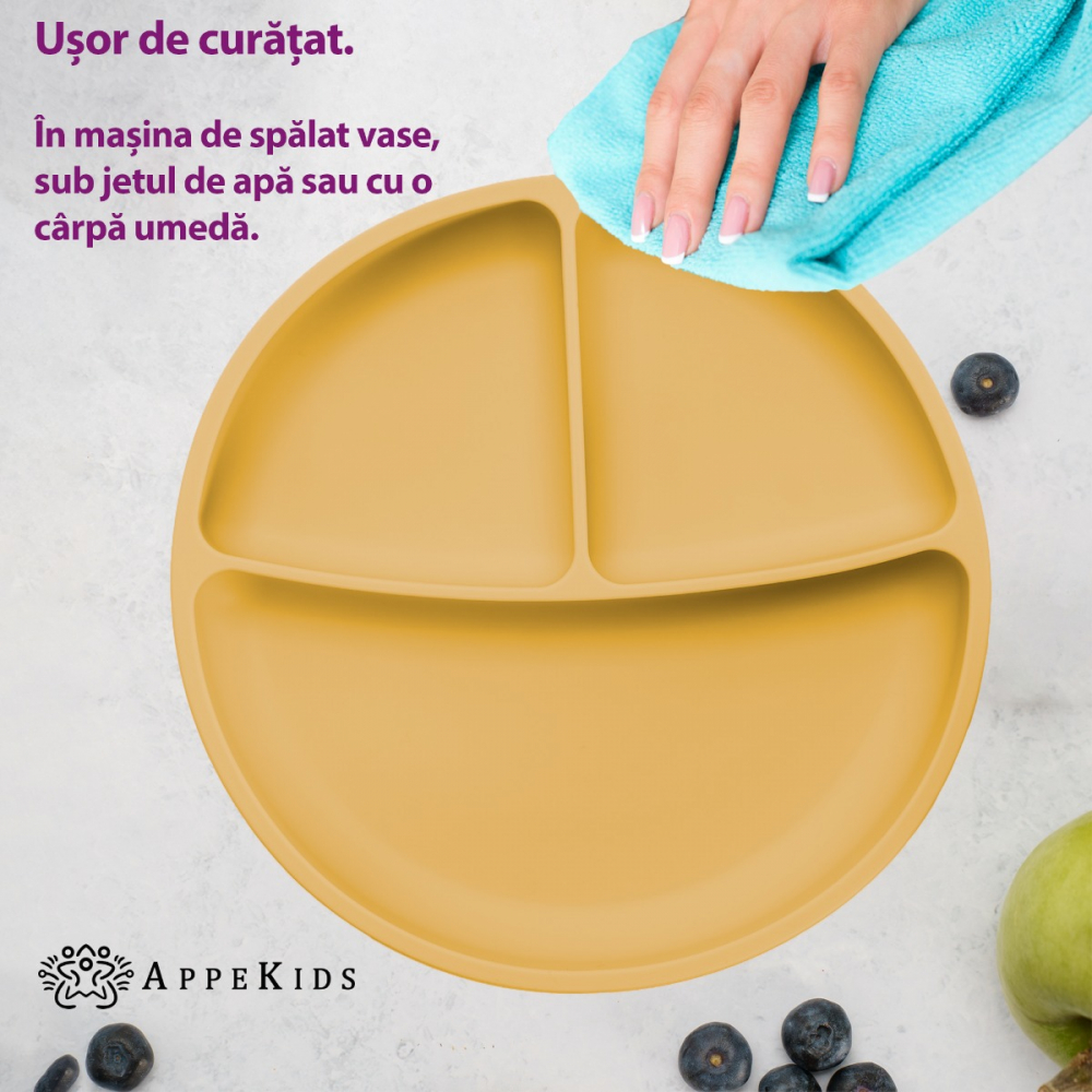 Farfurie Silicon cu Ventuza AppeKids - imagine 4