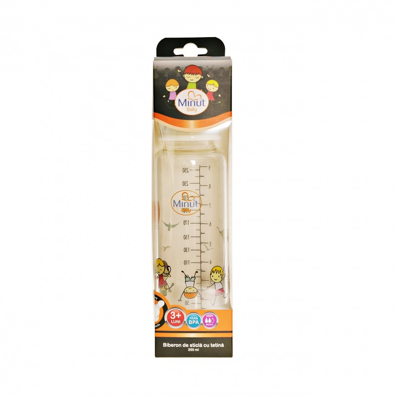 Biberon Sticlă Minut Baby 250ml, Fără BPA - imagine 3