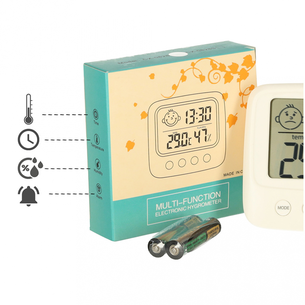 Higrometru Ikonka cu Termometru și Ceas LCD - imagine 8