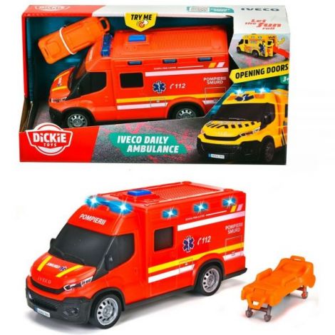 Dickie Toys Ambulanță Iveco cu Lumini și Sunete - imagine 2