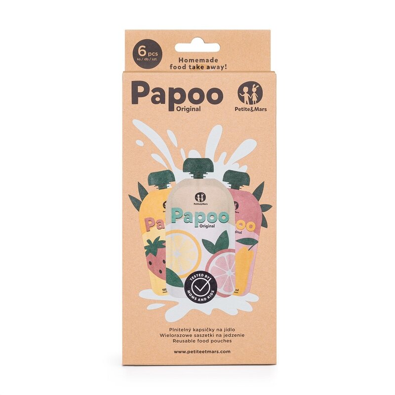 Set Pungi Reutilizabile Papoo, 150 ml, Multicolor